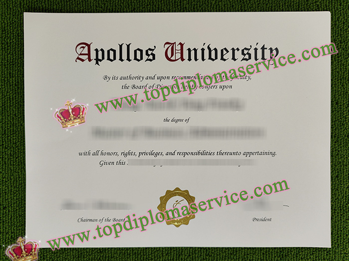 Apollos University diploma, Apollos University certificate,