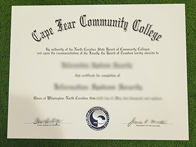 Cape Fear Community College diploma, CFCC associate degree,