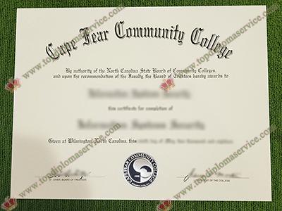 Cape Fear Community College diploma, CFCC associate degree,