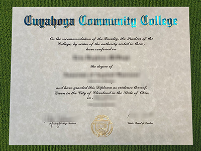 Cuyahoga Community College diploma, Cuyahoga Community College certificate,