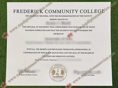 Frederick Community College diploma, FCC associate degree,