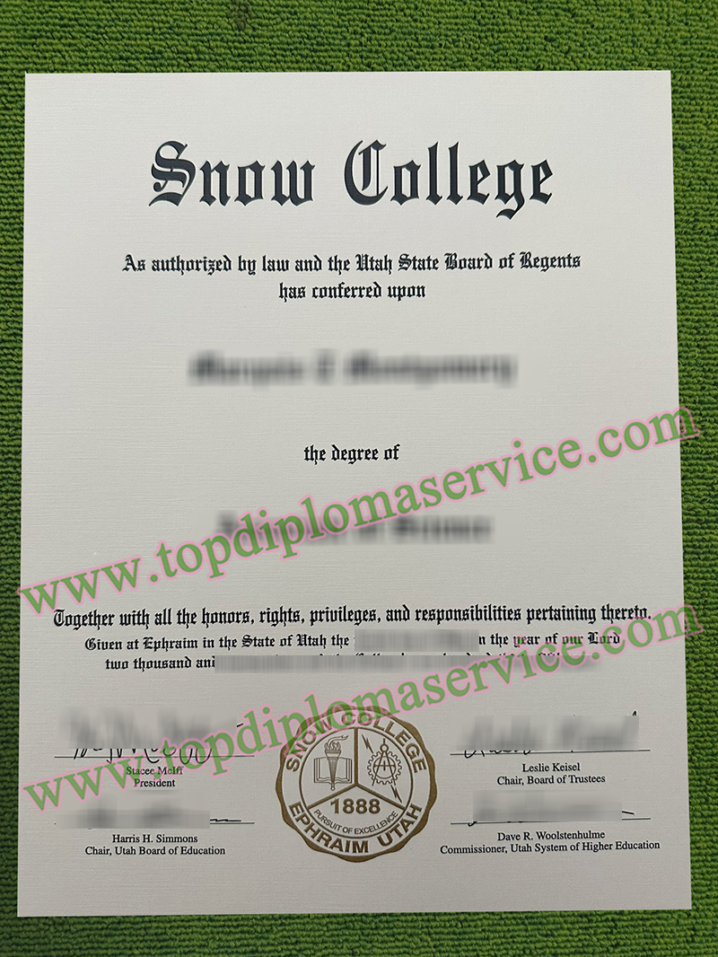 Snow College diploma, Snow College associate degree,