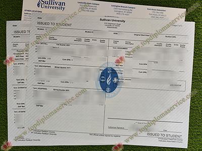 Sullivan University transcript, Sullivan University certificate,