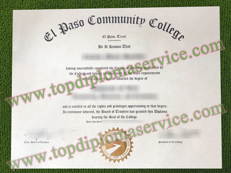 El Paso Community College diploma, El Paso Community College associate degree,