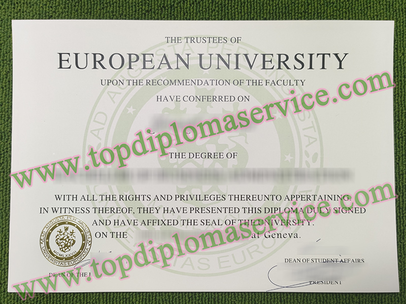 EU Business School diploma, European University diploma,