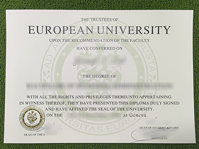 EU Business School diploma, European University diploma,