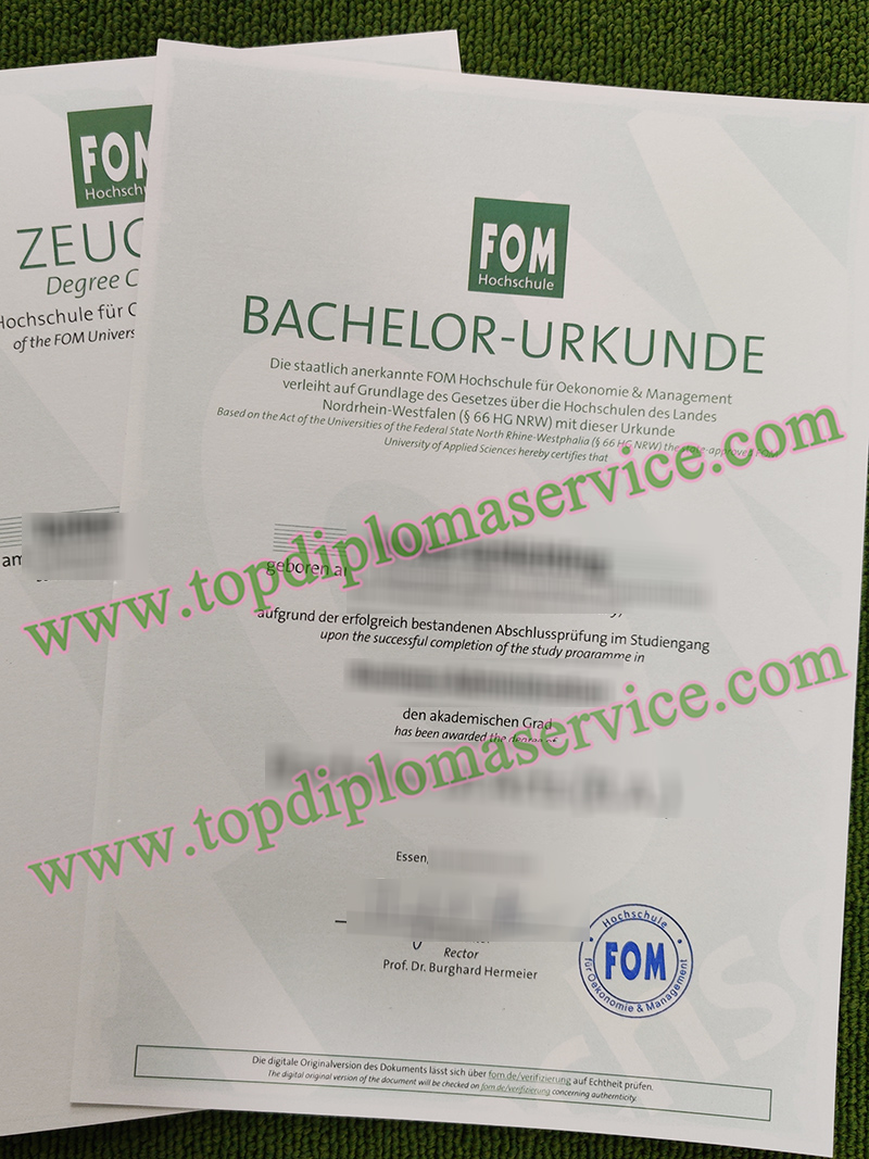 FOM Hochschule urkunde, FOM University diploma,