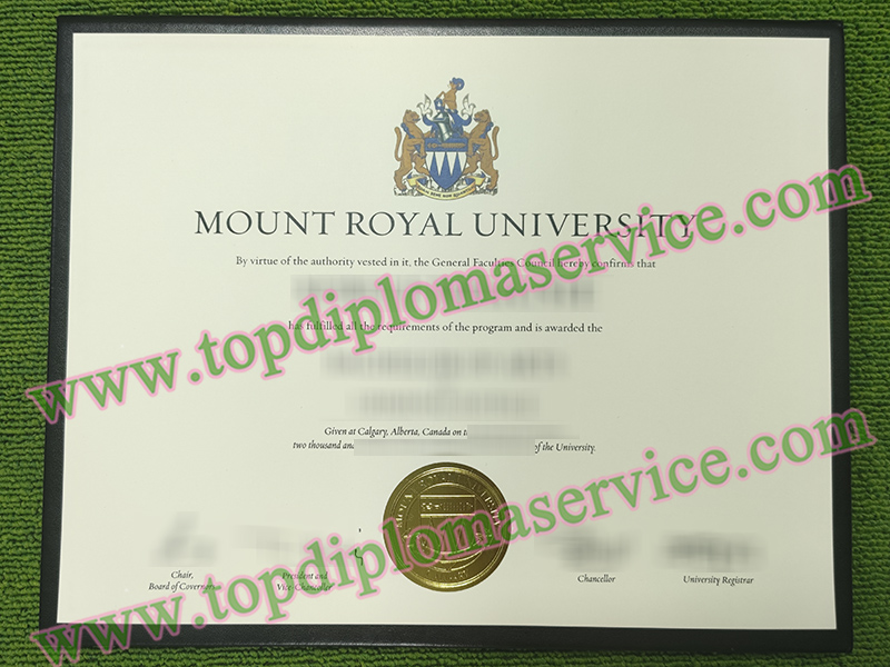 Mount Royal University diploma, Mount Royal University certificate,