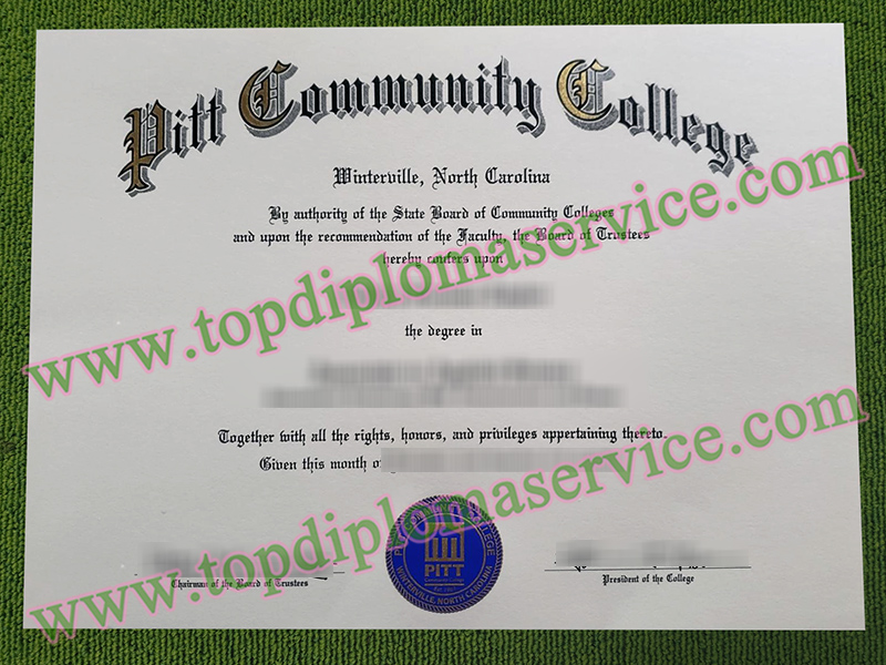 Pitt Community College diploma, Pitt Community College associate degree,