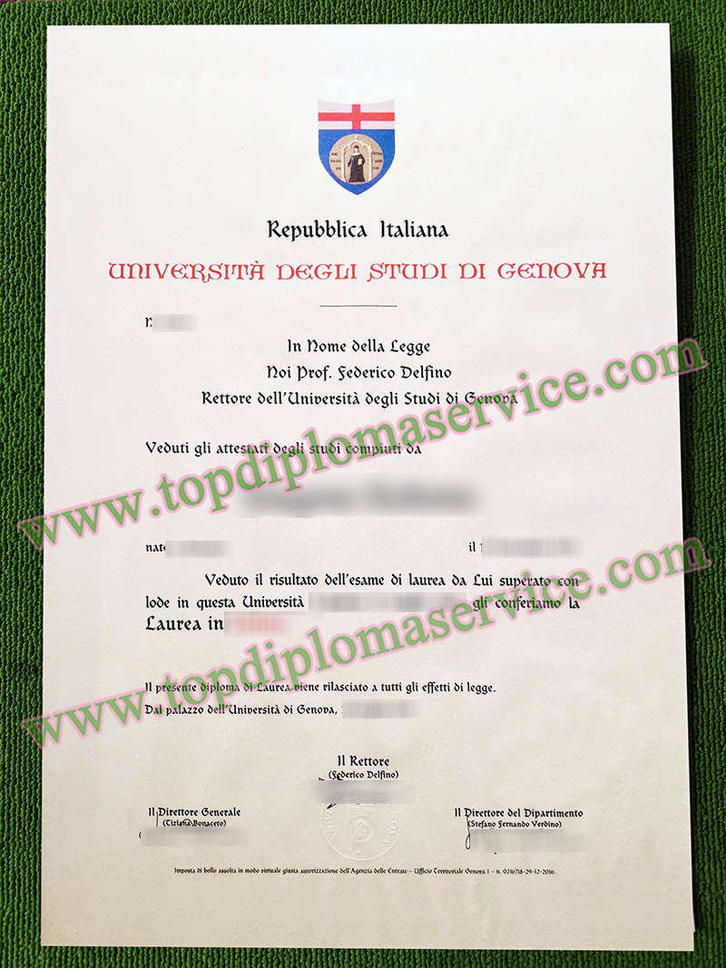 Università di Genova laurea, University of Genoa diploma,