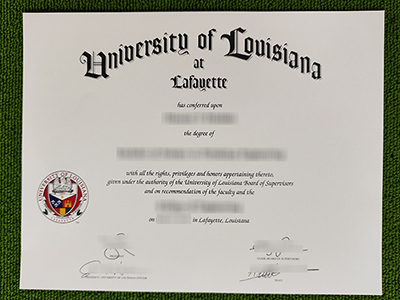 University of Louisiana at Lafayette diploma, University of Louisiana certificate,