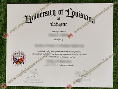 University of Louisiana at Lafayette diploma, University of Louisiana certificate,