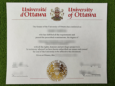 fake University of Ottawa diploma