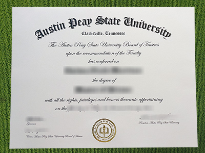 Austin Peay State University diploma, Austin Peay State University certificate,