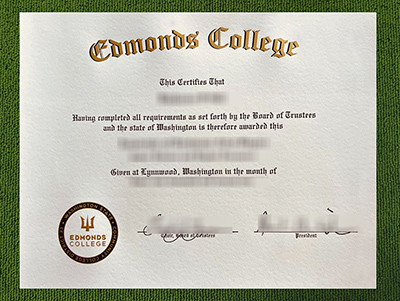 Edmonds College diploma, Edmonds College fake certificate,