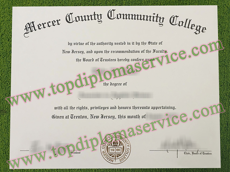 Mercer County Community College diploma, Mercer County Community College fake certificate,