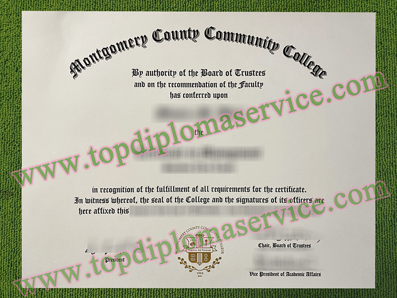 Montgomery County Community College diploma, Montgomery County Community College fake certificate,