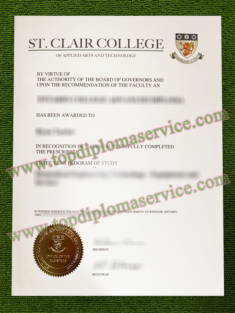 St. Clair College diploma, St. Clair College fake certificate,