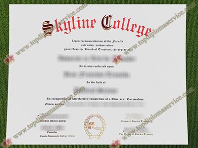 Skyline College diploma, Skyline College fake certificate,