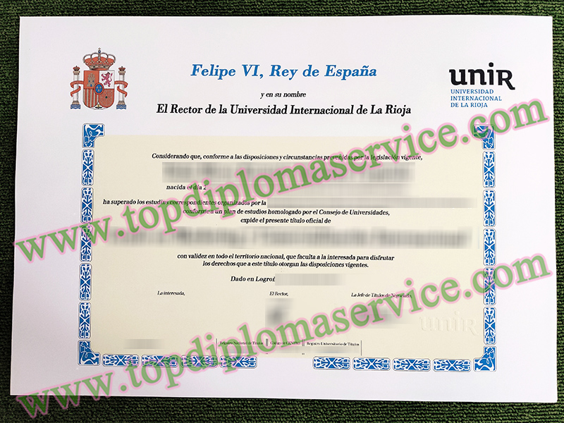 Universidad Internacional de La Rioja título, UNIR diploma,