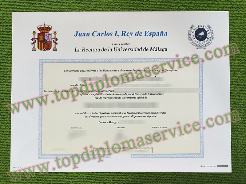 Universidad de Málaga título, University of Malaga diploma,