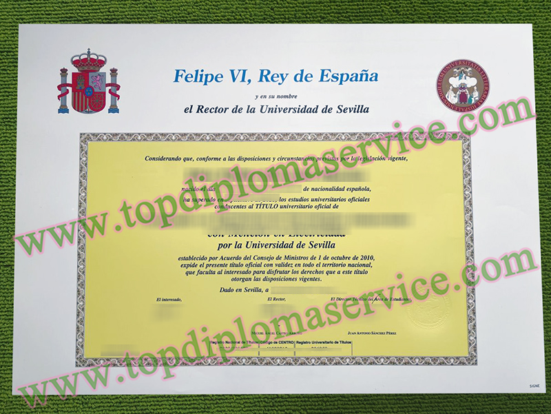 University of Seville diploma, Universidad de Sevilla título,