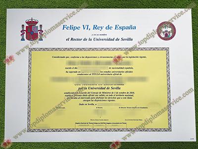 University of Seville diploma, Universidad de Sevilla título,