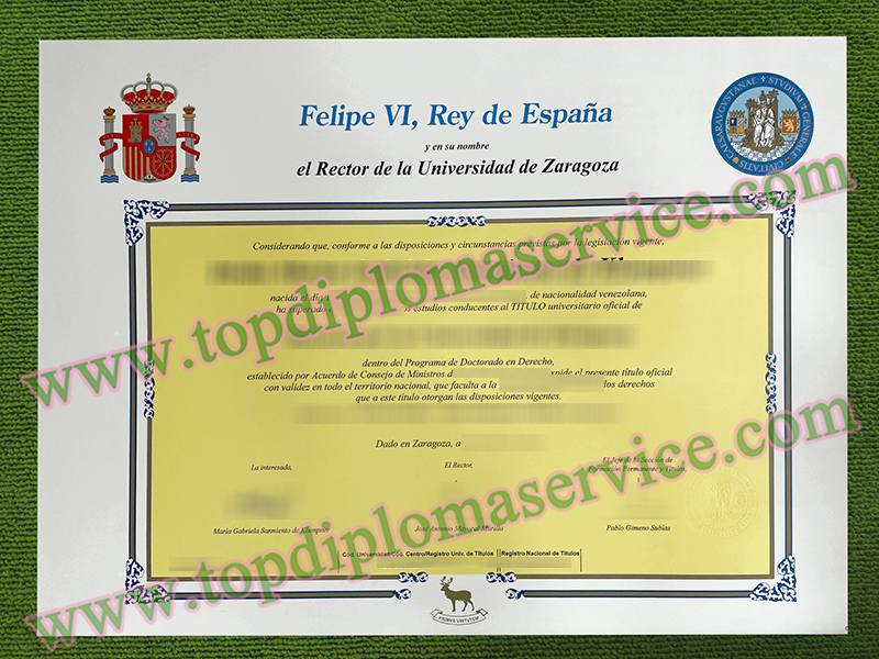 Universidad de Zaragoza título, University of Zaragoza diploma,