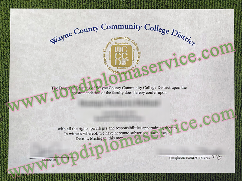 Wayne County Community College District diploma, Wayne County Community College fake certificate,