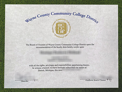 Wayne County Community College District diploma, Wayne County Community College fake certificate,