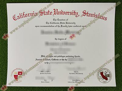 Stanislaus State diploma, California State University Stanislaus certificate,