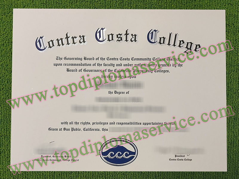 Contra Costa College fake diploma, Contra Costa College certificate,