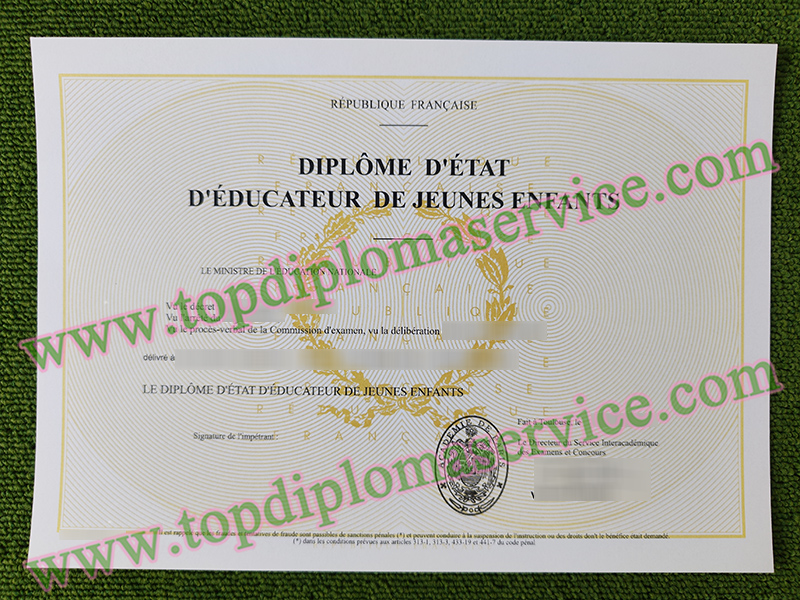 Diplôme d'Etat d'éducateur de jeunes enfants, DEEJE Diplôme,