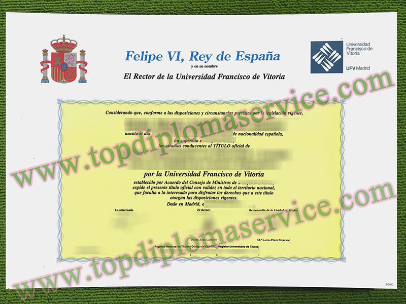 Universidad Francisco de Vitoria título, Francisco de Vitoria University diploma,