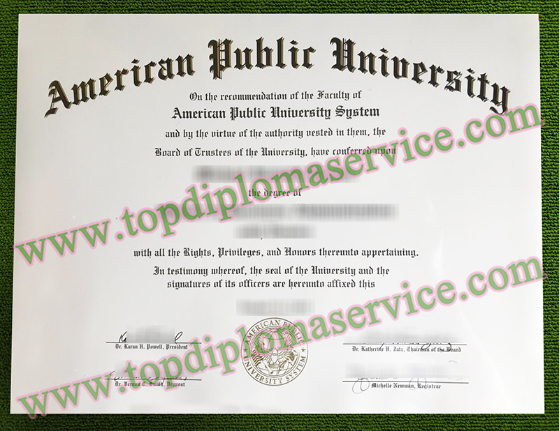 American Public University diploma, American Public University degree,