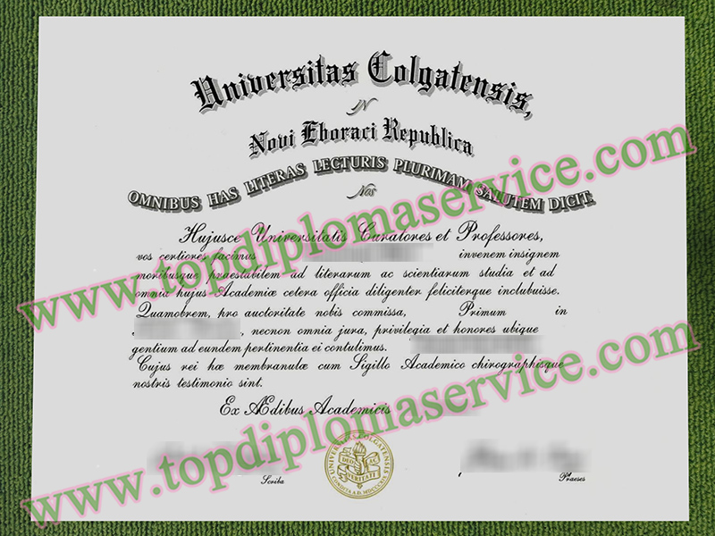 Colgate University diploma, Universitas Colgatensis diploma,