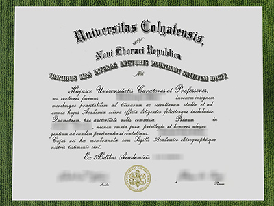 Colgate University diploma, Universitas Colgatensis diploma,