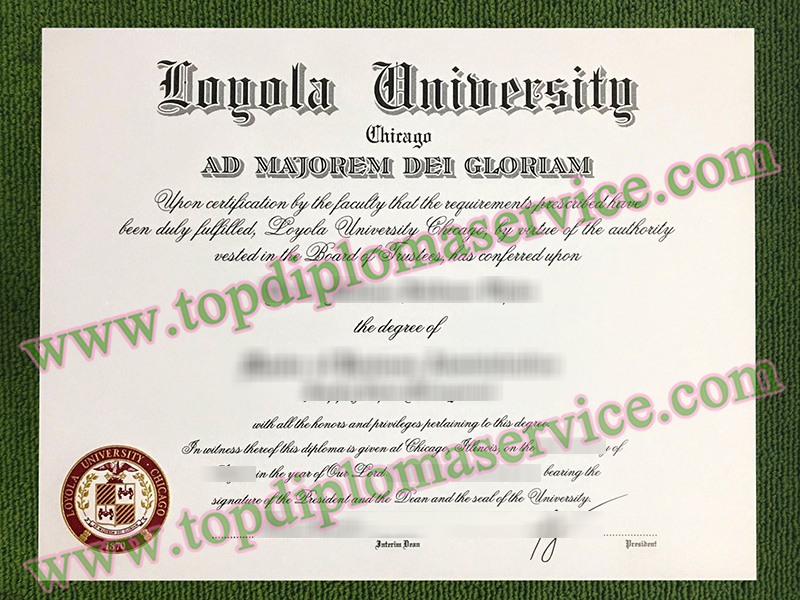 Loyola University Chicago diploma, Loyola University Chicago fake certificate,