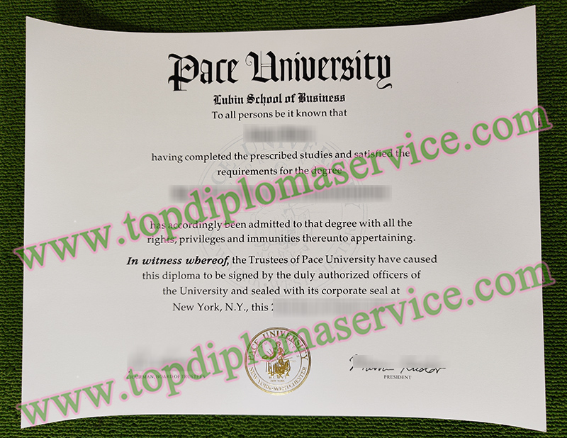 Pace University certificate