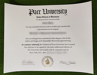 Pace University certificate