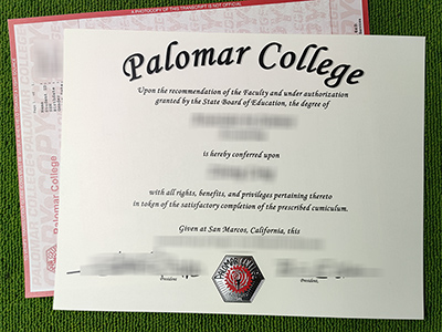 Palomar College diploma, Palomar College transcript,
