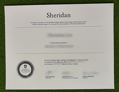 fake Sheridan College diploma