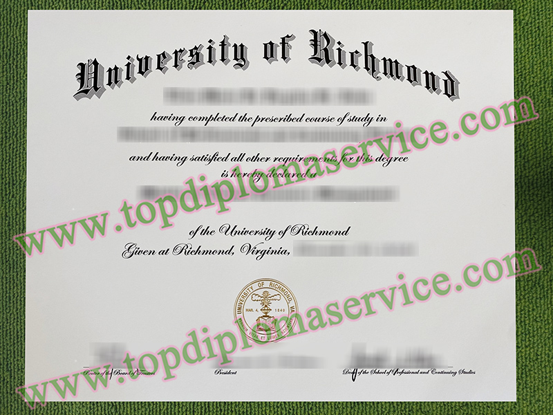 University of Richmond diploma, University of Richmond fake certificate,