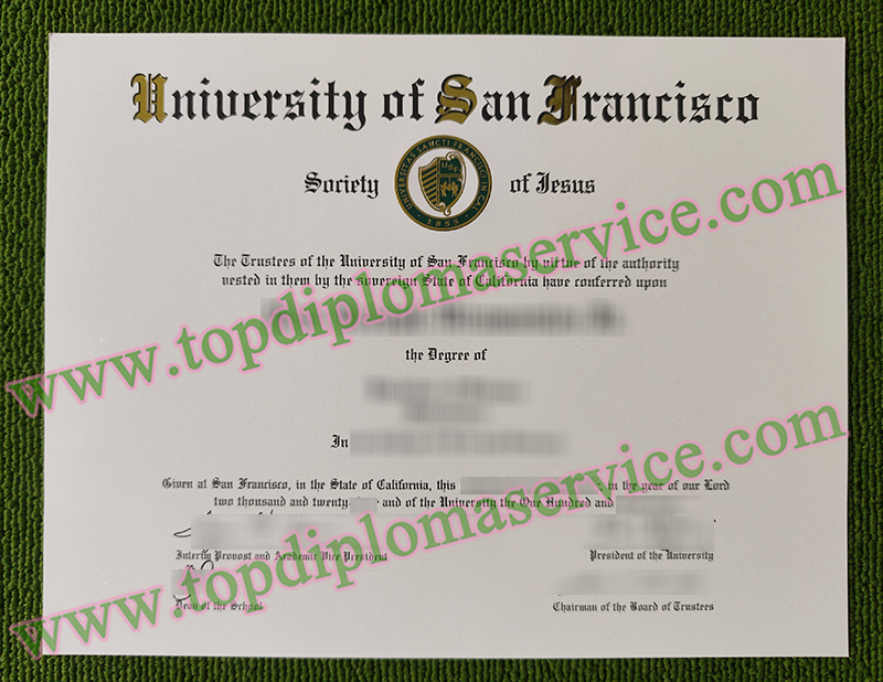 University of San Francisco certificate
