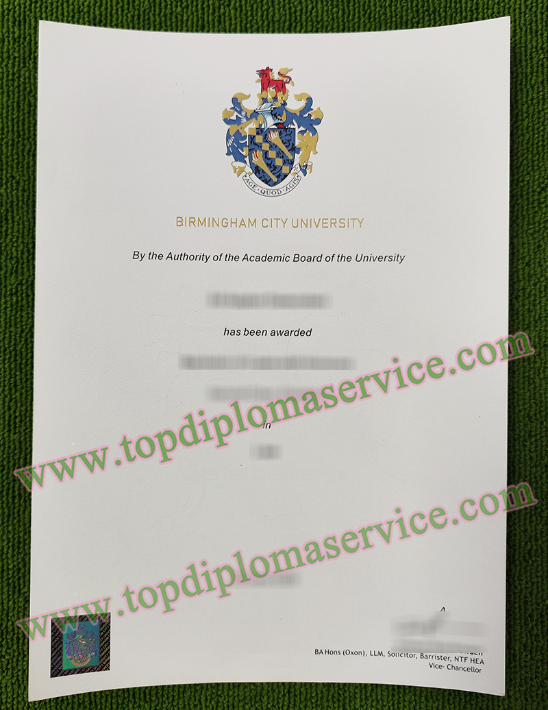 Birmingham City University diploma, Birmingham City University degree,