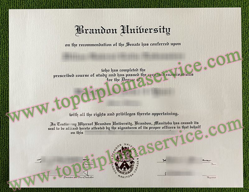 Brandon University diploma, Brandon University certificate,
