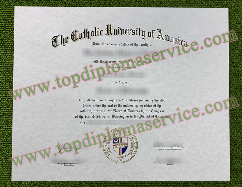 Catholic University of America diploma, Catholic University of America certificate,