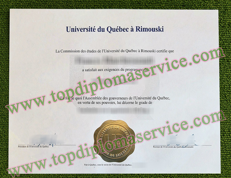 University of Quebec at Rimouski diploma, UQAR certificate,