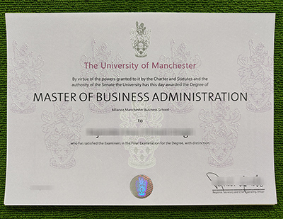 University of Manchester diploma certificate