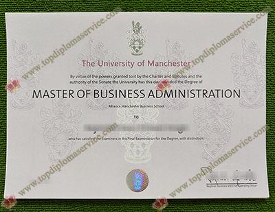 University of Manchester diploma certificate